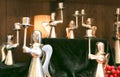 Angels silver candle holders Royalty Free Stock Photo