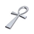 Silver ankh symbol isolated on the white. Royalty Free Stock Photo