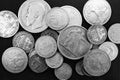 Silver antique coins Royalty Free Stock Photo