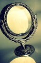 Silver antique mirror Royalty Free Stock Photo