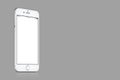 Silver Apple iPhone 7 mockup on solid gray background with copy space