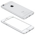 Silver Apple iPhone 6s mockup lies on the surface Royalty Free Stock Photo