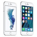 Silver Apple iPhone 6s slightly rotated front view with iOS 9 Royalty Free Stock Photo