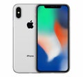 Silver Apple iPhone X mockup front view with wallpaper screen and iPhone 10 back side behind it