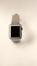 Silver Apple Watch/smartwatch isolated on white background. Royalty Free Stock Photo