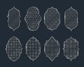 Silver Arab arch patterns with geometric designs Royalty Free Stock Photo