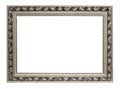 Silver art frame isolated on white Royalty Free Stock Photo