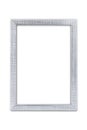 Silver arts pattern picture frame isolated on white with clipping path Royalty Free Stock Photo