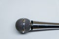Silver audio microphone on white background Royalty Free Stock Photo