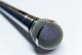 Silver audio microphone on white background Royalty Free Stock Photo