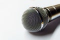Silver audio microphone on white background Royalty Free Stock Photo