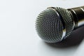 Silver audio microphone on white background Royalty Free Stock Photo