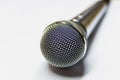 Silver audio microphone on white background Royalty Free Stock Photo