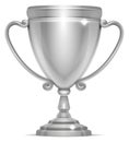 Silver award cup. Realistic metal trophy goblet Royalty Free Stock Photo