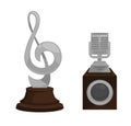 Silver awards or prizes for musical talents vector