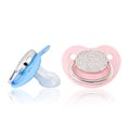 Silver baby pacifiers