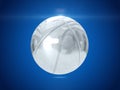 Silver ball. 3D rendering Royalty Free Stock Photo