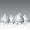 Silver balls in snow Royalty Free Stock Photo