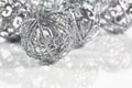 Silver balls on white background Royalty Free Stock Photo