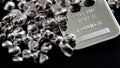 Silver bar precious metal silver coins 999 invest money Royalty Free Stock Photo
