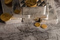 Silver Bars with Gold Eagle Coins Royalty Free Stock Photo