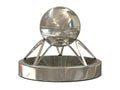 Silver basketball trophy with ball and stadium Royalty Free Stock Photo