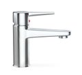 Silver bathroom faucet