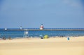 Silver Beach and St. Joseph Lighthouse Royalty Free Stock Photo