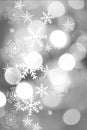 Silver, beautiful blurred bokeh lights for Christmas