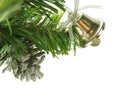 Silver bell as Christmas tree decoration Royalty Free Stock Photo