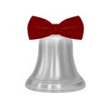 Silver bell with a bow in the vector. Royalty Free Stock Photo