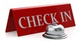 Silver bell with check in sign Royalty Free Stock Photo