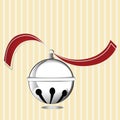 Silver Bell with ribbon Royalty Free Stock Photo