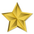 Shiny Golden Star in White Background