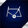 Silver Bicycle frame icon isolated on dark blue background. Vector Royalty Free Stock Photo