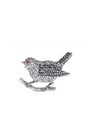 Silver bird brooch on a white background