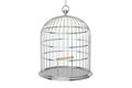 Silver bird cage with close door, 3D rendering Royalty Free Stock Photo