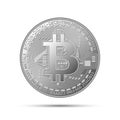 Silver bitcoin coin, crypto currency silver symbol