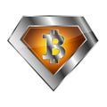 Silver Bitcoin icon. Vector illustration