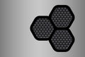 Silver black background with 3D hexagonal pattern texture Royalty Free Stock Photo