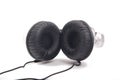 Silver-black headphone Royalty Free Stock Photo