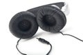 Silver-black headphone Royalty Free Stock Photo