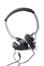 Silver-black headphone Royalty Free Stock Photo