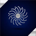 Silver Black hole icon isolated on dark blue background. Space hole. Collapsar. Vector Illustration Royalty Free Stock Photo