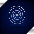 Silver Black hole icon isolated on dark blue background. Space hole. Collapsar. Vector Illustration Royalty Free Stock Photo