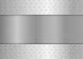 Silver black industrial background. Stainless steel texture metallic. Diamond pattern metal sheet. Vector illustration Royalty Free Stock Photo