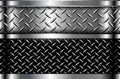 Silver black steel texture background, with diamond plate pattern texture 3D metal design Royalty Free Stock Photo