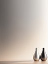 Silver and Black Vases Minimalist Background Royalty Free Stock Photo