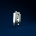 Silver Blade razor icon isolated on blue background. Minimalism concept. 3d illustration 3D render