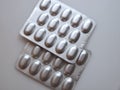 Silver blisters with Telmisartan pills Royalty Free Stock Photo